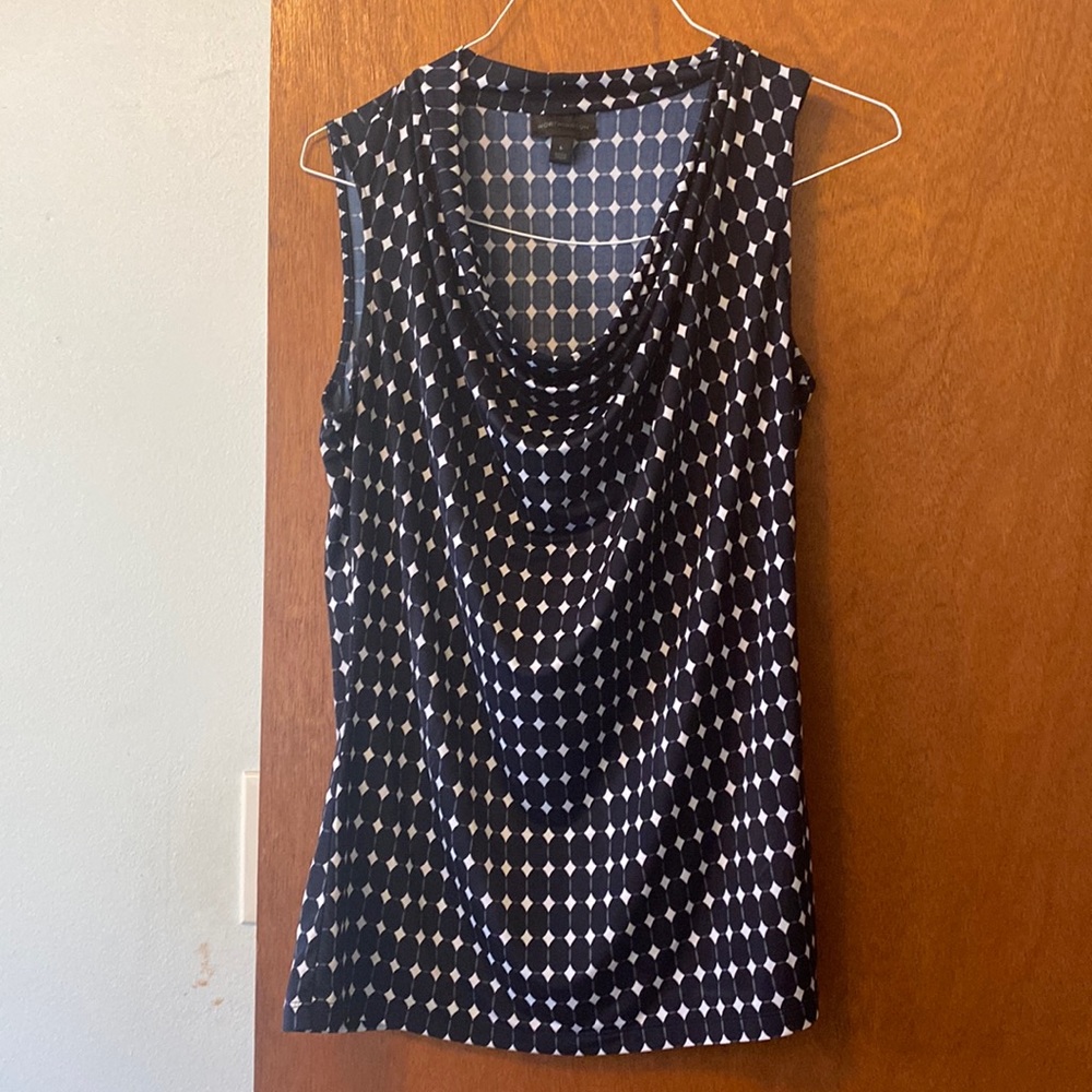 Worthington Large Navy Blue and White Dress Shirt